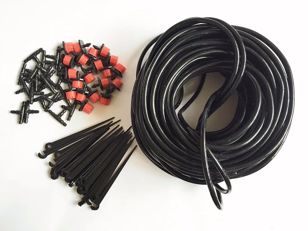 15M Drip Irrigation Value Pack 1/4" drip distribution tube with Drip Emitters Support Stakes Perfect for gardens
15M Drip Irrigation Value Pack 1/4" drip distribution tube with Drip Emitters Support Stakes Perfect for gardens