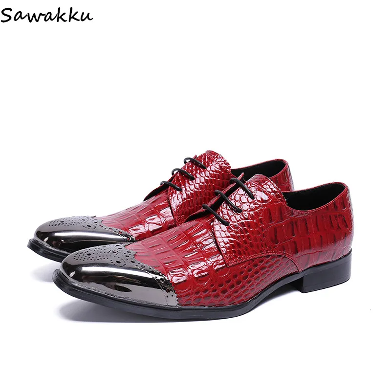 Top Quality Men Wedding Shoes 2019 Men Dress Shoes Genuine Leather Crocodile Print Red Lace Up Brogue Shoes Male Sepatu Pria
Top Quality Men Wedding Shoes 2019 Men Dress Shoes Genuine Leather Crocodile Print Red Lace Up Brogue Shoes Male Sepatu Pria