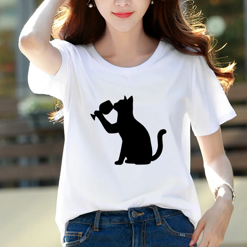 2019 Top Quality Cotton Summer Fashion Women T Shirt Drink Cat Wine T-shirt Printed Short Sleeve O Neck Casual Plus Size
2019 Top Quality Cotton Summer Fashion Women T Shirt Drink Cat Wine T-shirt Printed Short Sleeve O Neck Casual Plus Size