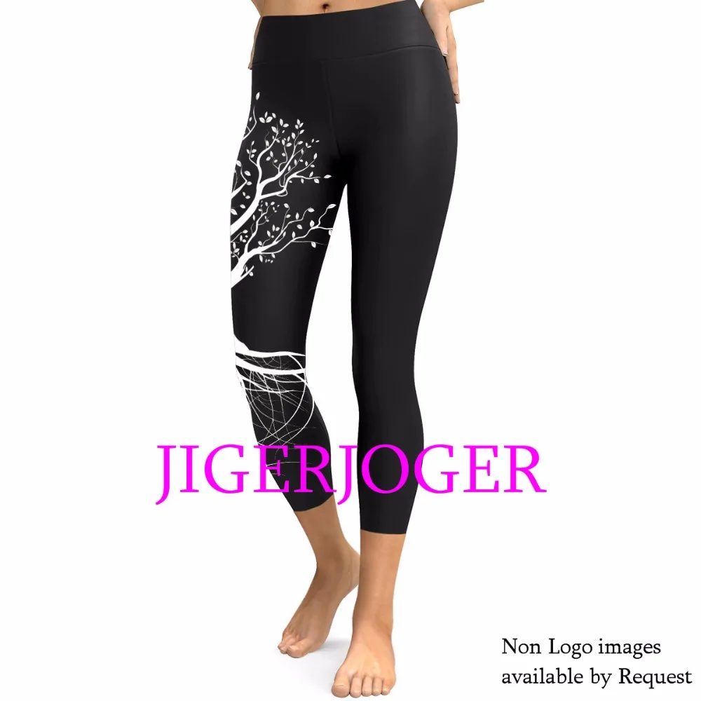 JIGERJOGER Spring Yellow Ganesha Capris Leggings JIGERJOGER Spring Yellow Ganesha Capris Leggings