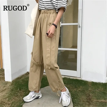 RUGOD 2019 Hot Sales Women Solid Cargo Pants High Waist Loose Straight Sweatpants Drawstring Temperament Trousers Casual Mujer
RUGOD 2019 Hot Sales Women Solid Cargo Pants High Waist Loose Straight Sweatpants Drawstring Temperament Trousers Casual Mujer
