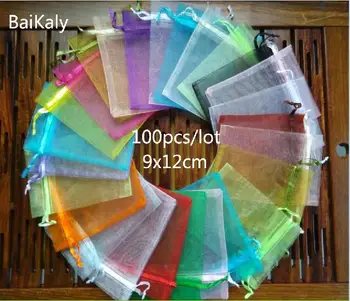 Pouches 100pcs/lot 9X12cm Drawable Drawstring Organza bag Wedding Christmas Gift Bags Jewelry Packaging & Display Organza bags
Pouches 100pcs/lot 9X12cm Drawable Drawstring Organza bag Wedding Christmas Gift Bags Jewelry Packaging & Display Organza bags