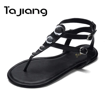 Ta Jiang Genuine Cow Leather Rivets Women Dress Sandals Summer Shoes Woman Gladiator Sandals Ladies Girls Beach Flat Sandals
Ta Jiang Genuine Cow Leather Rivets Women Dress Sandals Summer Shoes Woman Gladiator Sandals Ladies Girls Beach Flat Sandals