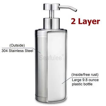 Stainless Steel Hand Soap Dispenser Pump 300ML Kitchen Bathroom Countertop Accessories 2layer High Quality
Stainless Steel Hand Soap Dispenser Pump 300ML Kitchen Bathroom Countertop Accessories 2layer High Quality