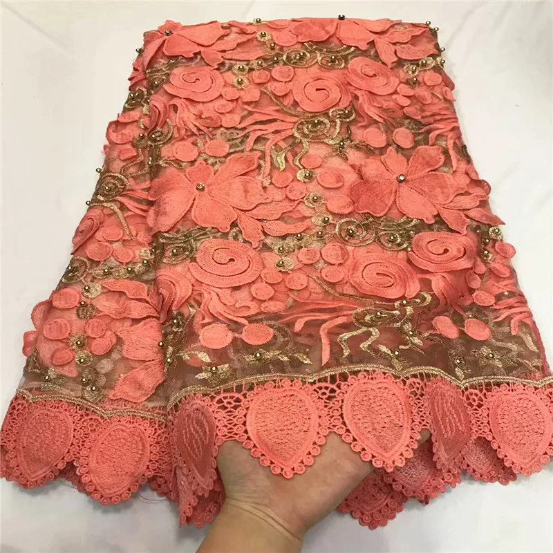 African lace fabric hot sale 2018 new arrival orange african cord Lace guipure lace fabric for wedding dress sewing ZQ17-4
African lace fabric hot sale 2018 new arrival orange african cord Lace guipure lace fabric for wedding dress sewing ZQ17-4