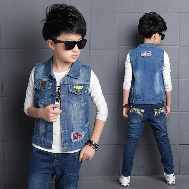 2021 New Autumn Kids Boys Outwear Denim Vest Clothes Kids Patchwork Waistcoat Casual Sleeveless Jeans Jacket Clothing
2021 New Autumn Kids Boys Outwear Denim Vest Clothes Kids Patchwork Waistcoat Casual Sleeveless Jeans Jacket Clothing