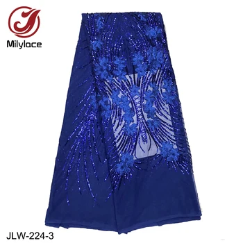 Milylace pure color African lace fabric with floral embroidry 5 yards shiny sequined tulle lace fabric for party dresses JLW-224
Milylace pure color African lace fabric with floral embroidry 5 yards shiny sequined tulle lace fabric for party dresses JLW-224