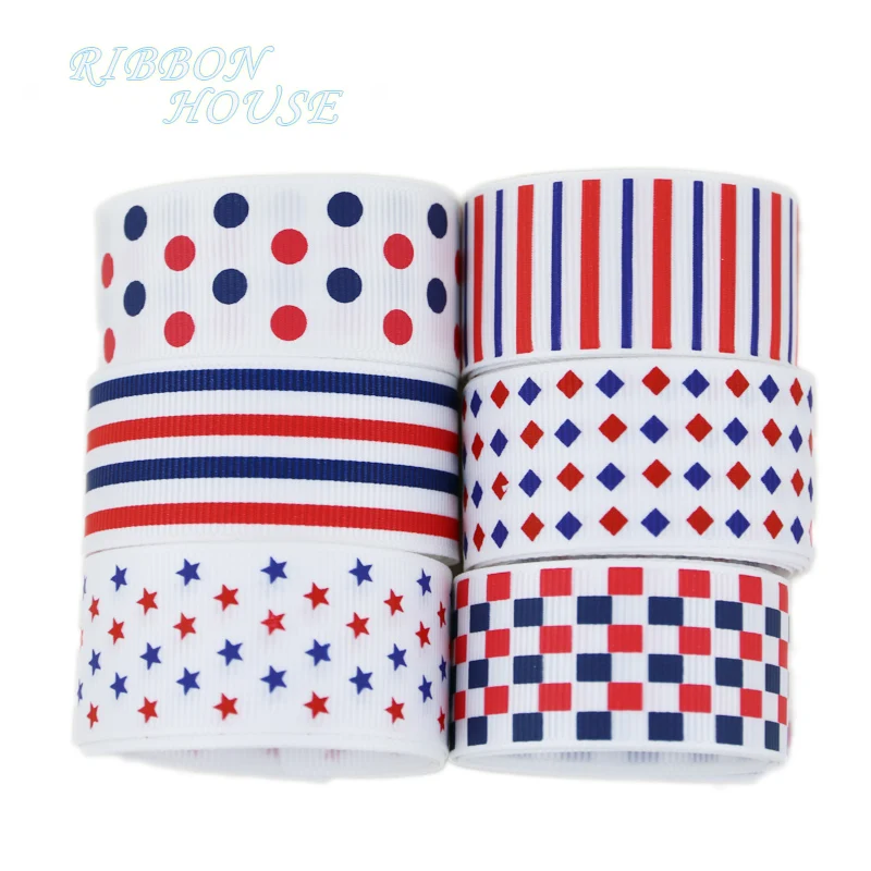 (6 colors mixed) 1'' (25mm) Red and Blue Style ribbons printed grosgrain ribbon gift wrap decoration ribbons
(6 colors mixed) 1'' (25mm) Red and Blue Style ribbons printed grosgrain ribbon gift wrap decoration ribbons