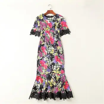 Women Dresses 2018 High Quality Women Designer Runway O- Neck Half Sleeve Printed Lady Dress DX0023N
Women Dresses 2018 High Quality Women Designer Runway O- Neck Half Sleeve Printed Lady Dress DX0023N