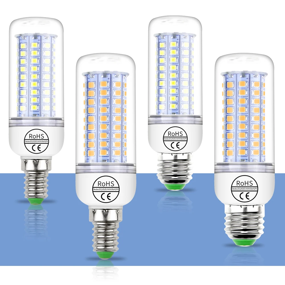 LED E27 Corn Lamp E14 Candle Light Bulb 2835 SMD Chandelier Bombilla 220V Lampada 30 36 48 56 69 89 102LEDs Decor Home Lampara
LED E27 Corn Lamp E14 Candle Light Bulb 2835 SMD Chandelier Bombilla 220V Lampada 30 36 48 56 69 89 102LEDs Decor Home Lampara