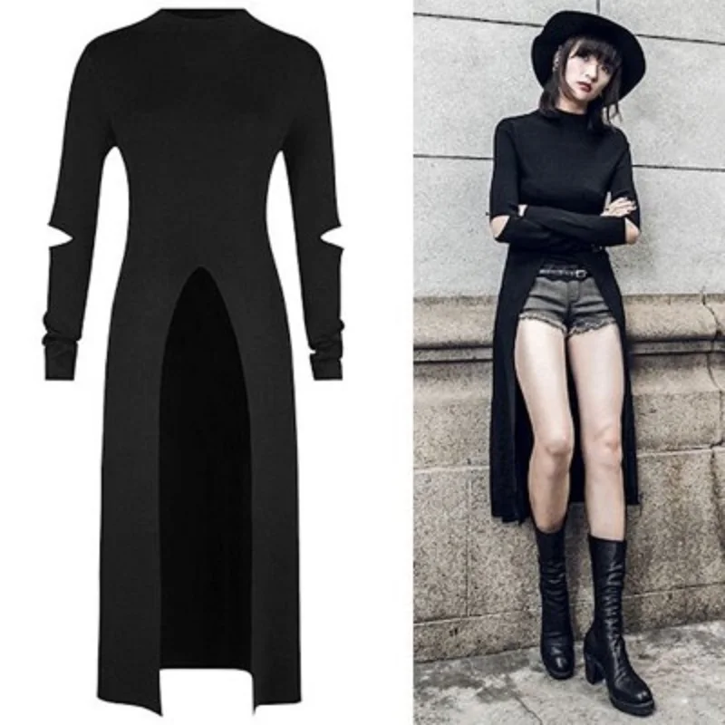 2019 Newest Retro Dress Women Fashion Autumn Punk Gothic Streetwear Long Sleeve Runway Bodycon Sexy Hole Pour V Dress Vestidos
2019 Newest Retro Dress Women Fashion Autumn Punk Gothic Streetwear Long Sleeve Runway Bodycon Sexy Hole Pour V Dress Vestidos