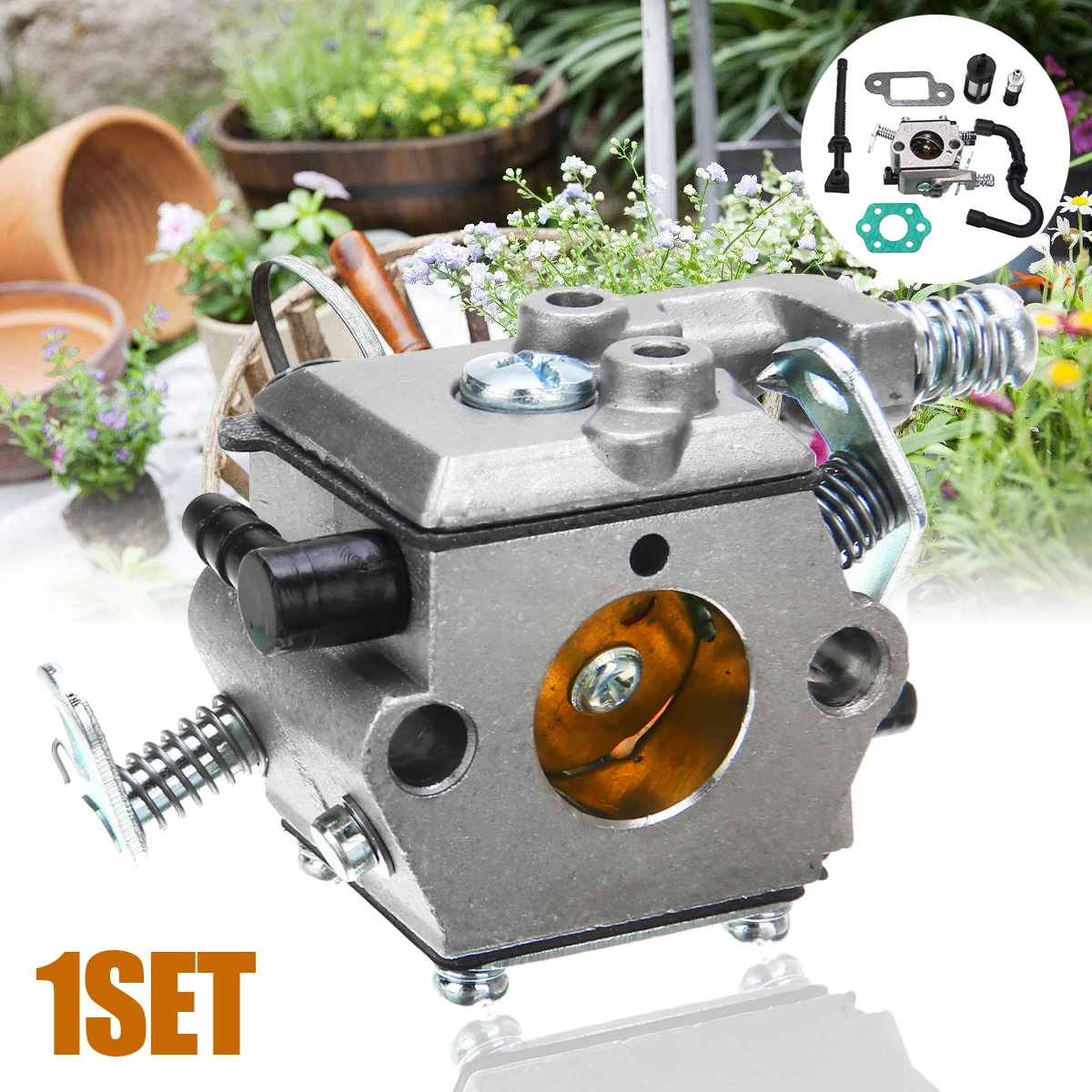 1set Carburetor Carb For 017 018 MS170 MS180 Chainsaw Air Fuel Filter Kit Chainsaw Parts