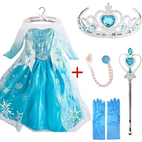 Queen Elsa Dresses Elsa Elza Costumes Princess Anna Dress for Girls Party Vestidos Fantasia Kids Girls Clothing Elsa Set image