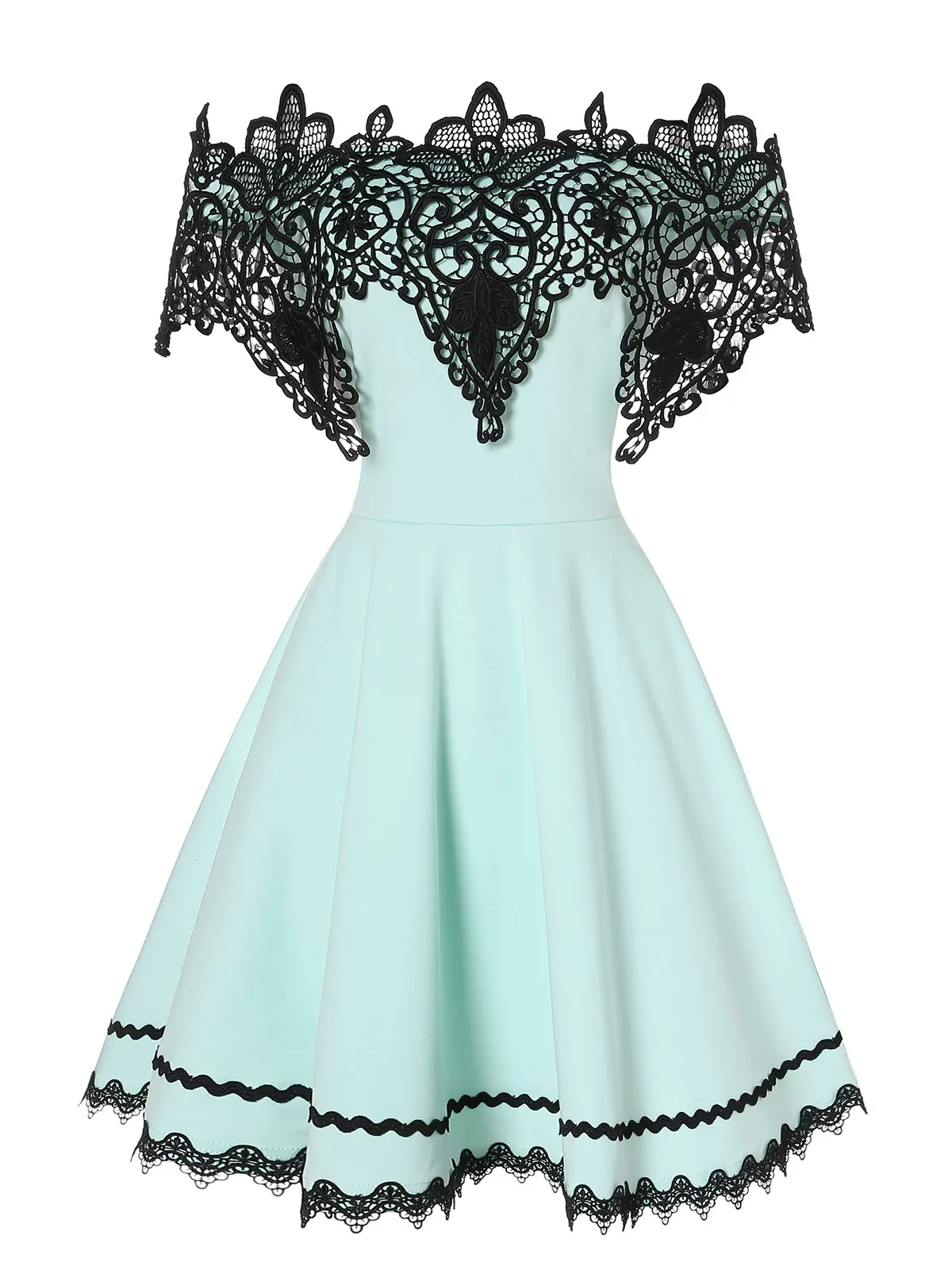 Lortalen Off The Shoulder Contrast Lace Insert Dress Women Party Dress Short Sleeves A-Line Mini Dress Summer Ladies Vestidos
Lortalen Off The Shoulder Contrast Lace Insert Dress Women Party Dress Short Sleeves A-Line Mini Dress Summer Ladies Vestidos
