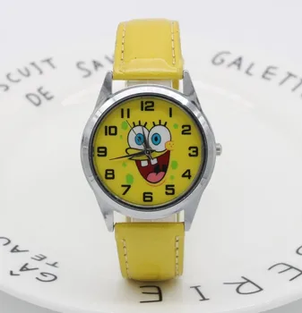 Spongebob dial boys and girls cute cartoon leather strap quartz watch child lovely Xmas gift dress clock Relogio kids watches 
Spongebob dial boys and girls cute cartoon leather strap quartz watch child lovely Xmas gift dress clock Relogio kids watches