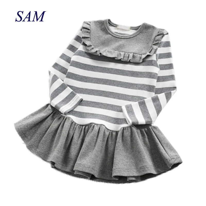 Kids dresses for girls 2019 autumn children's striped round neck fungus neckline dresses kids ball gown preppy style dress
Kids dresses for girls 2019 autumn children's striped round neck fungus neckline dresses kids ball gown preppy style dress