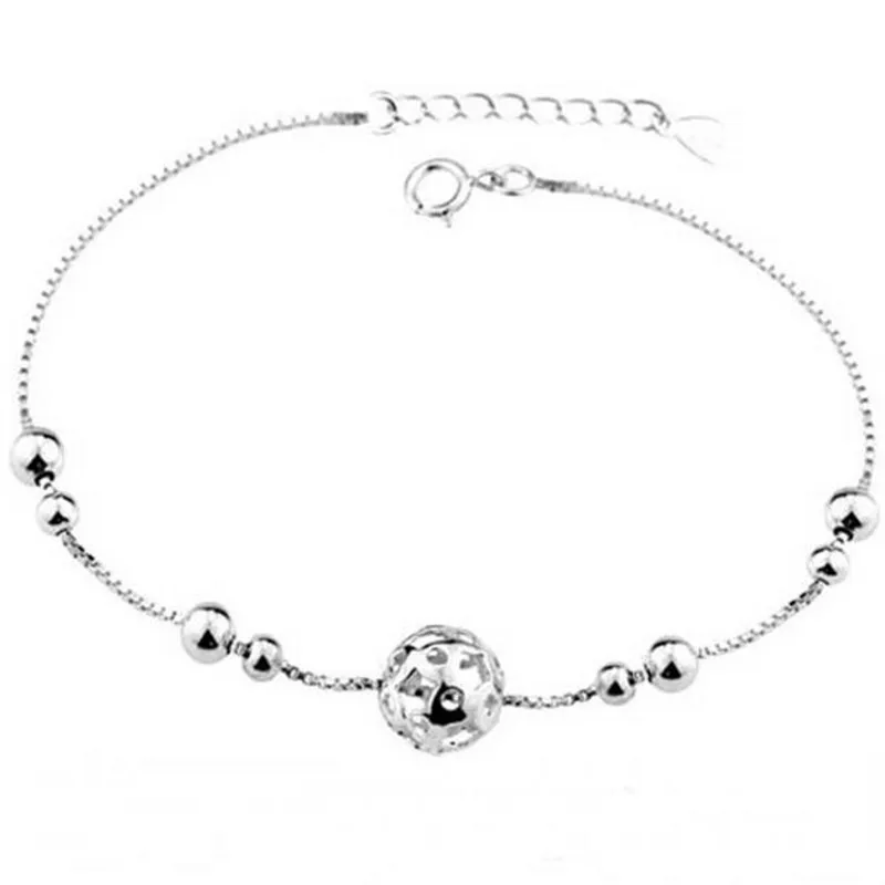 New Fashion Exquisite 925 Sterling Silver Jewelry Personality Smooth Bead Ball Female Bracelet SB12
New Fashion Exquisite 925 Sterling Silver Jewelry Personality Smooth Bead Ball Female Bracelet SB12