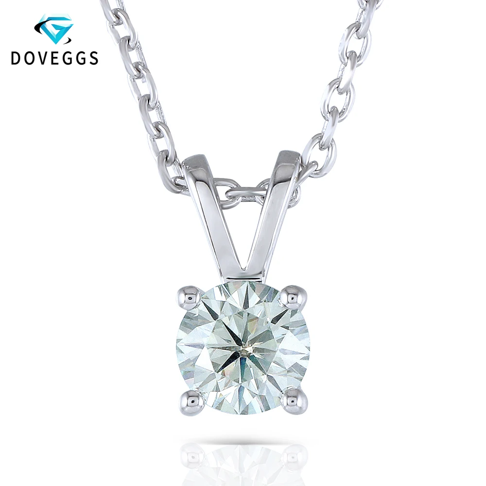 DovEggs Platinum Plated Silver Sterling Solitaire Set Center 1ct 6.5mm Slight Blue Moissanite Pendant Necklace for Women Gift
DovEggs Platinum Plated Silver Sterling Solitaire Set Center 1ct 6.5mm Slight Blue Moissanite Pendant Necklace for Women Gift