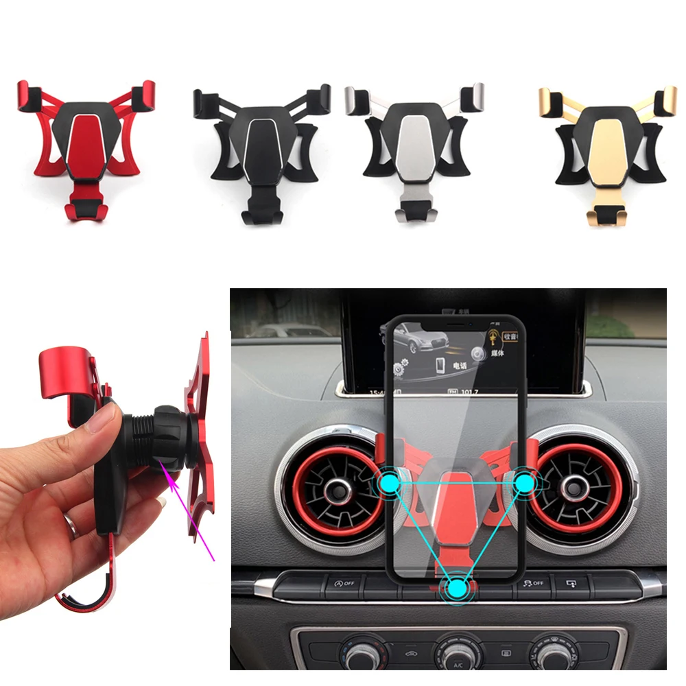 

Gravity Air Vent Car Mount Holder For Audi A3 S3 Above 2014 Cradle Bracket for iPhone Samsung Huawei Mobile phone GPS Stand