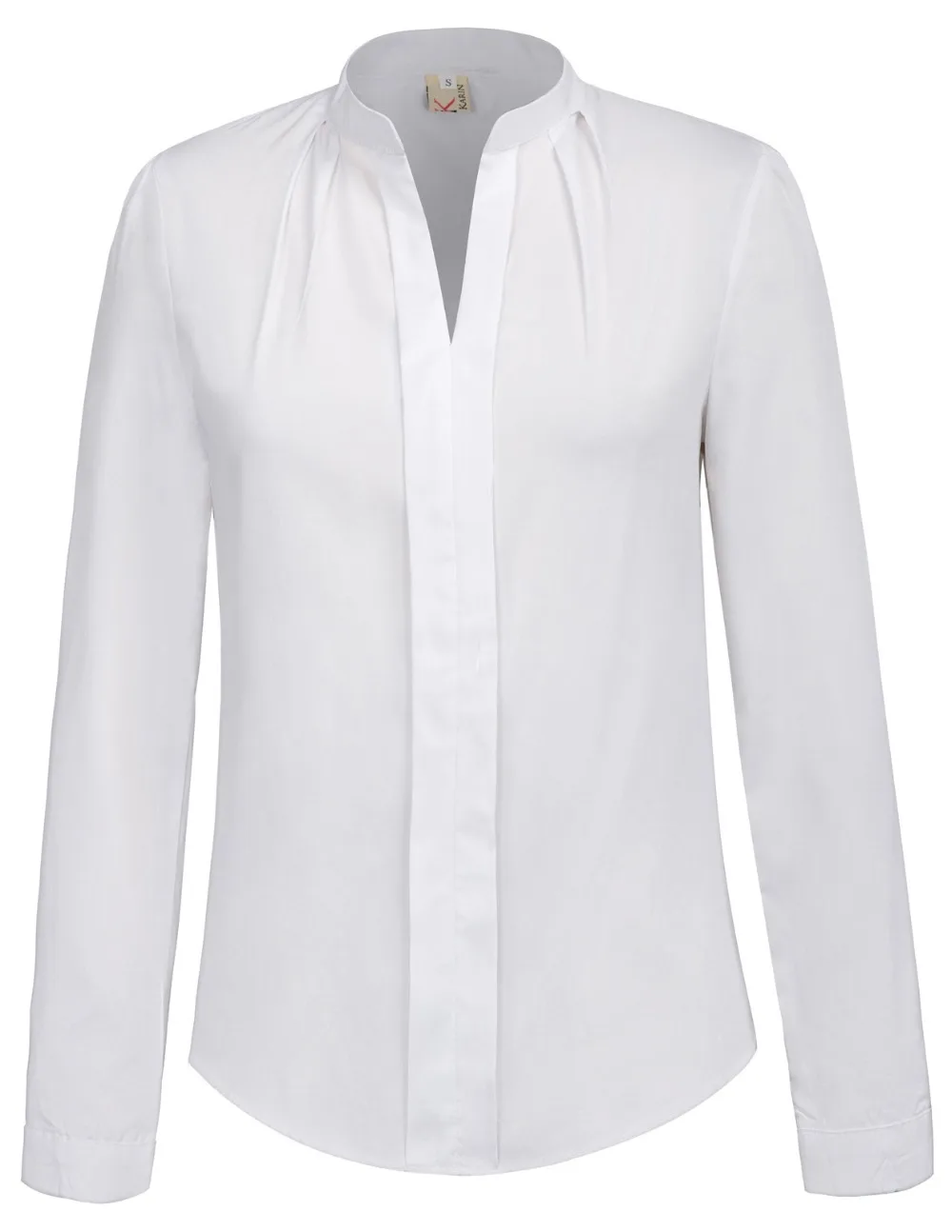 Womens shirts Classic Basic tops Long Sleeve Stand Collar V-Neck Shirt Tops Casual office lady work wear OL Blouse
Womens shirts Classic Basic tops Long Sleeve Stand Collar V-Neck Shirt Tops Casual office lady work wear OL Blouse