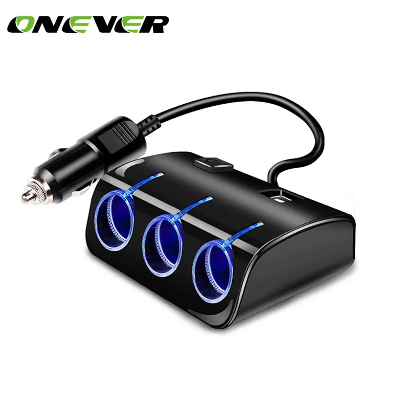 Onever 1 to 3 Car Cigarette Lighter with Dual USB Splitter Hub 12V/24V with Switch LED 5V/1.2A Three Socket Car Power Adapter
Onever 1 to 3 Car Cigarette Lighter with Dual USB Splitter Hub 12V/24V with Switch LED 5V/1.2A Three Socket Car Power Adapter