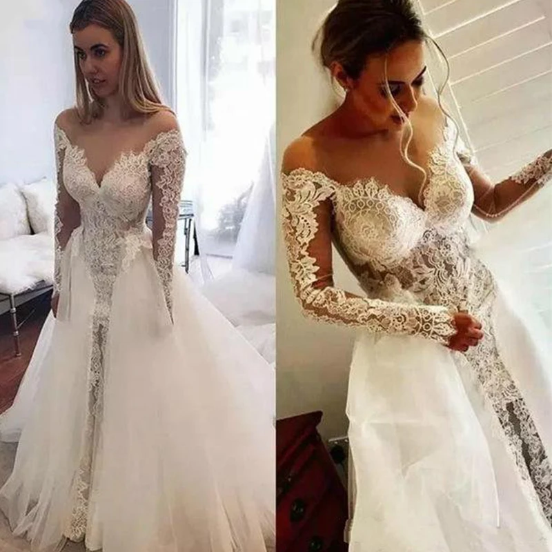 Long Mermaid Wedding Dresses With Detachable Train Summer Country Lace Long Sleeves 2021 Wedding Dresses Bridal Gowns Cheap
Long Mermaid Wedding Dresses With Detachable Train Summer Country Lace Long Sleeves 2021 Wedding Dresses Bridal Gowns Cheap