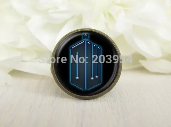 Ожерелье с подвеской doctor who police box DW 12 шт. регулируемое кольцо из латуни для мужчин