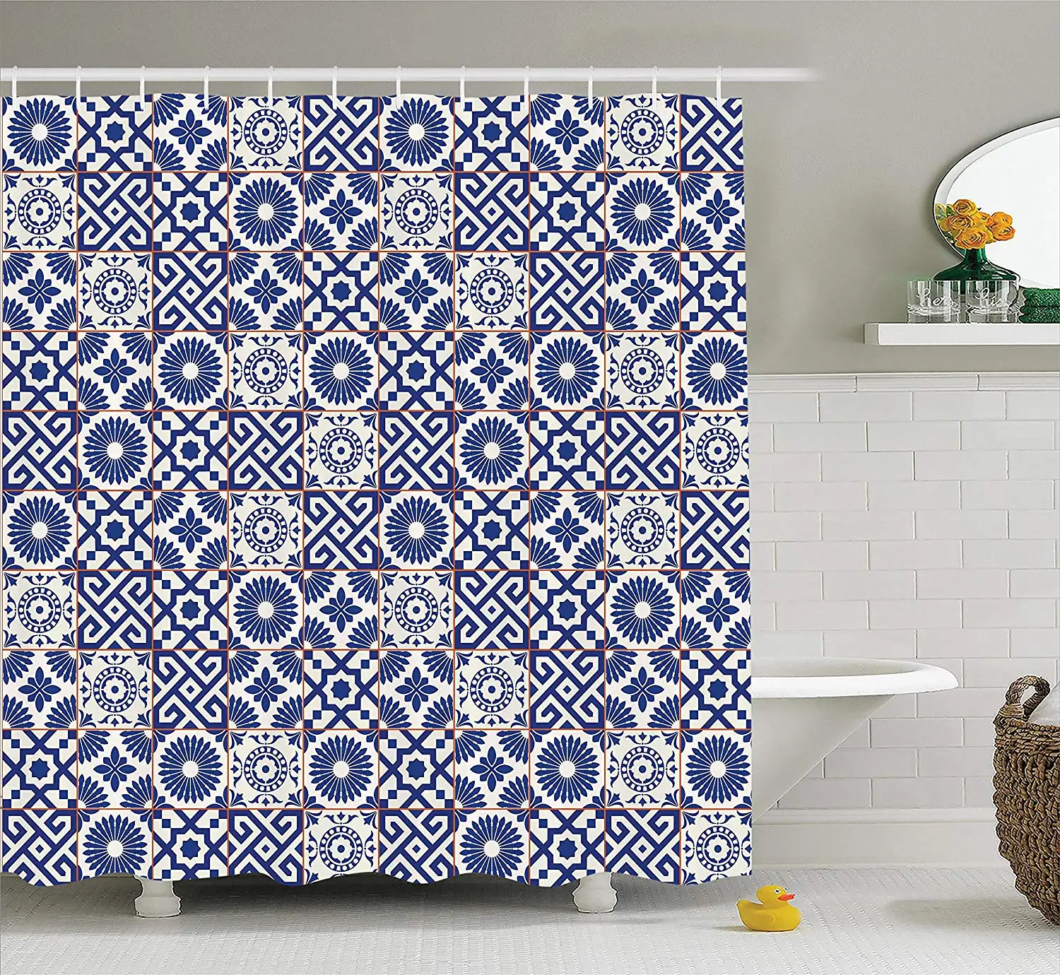 Moroccan Shower Curtain Old Ottoman Style Inspired Mix of Moroccan Tiles in Modern Shades Artwork Print Bathroom Decor Set
Moroccan Shower Curtain Old Ottoman Style Inspired Mix of Moroccan Tiles in Modern Shades Artwork Print Bathroom Decor Set