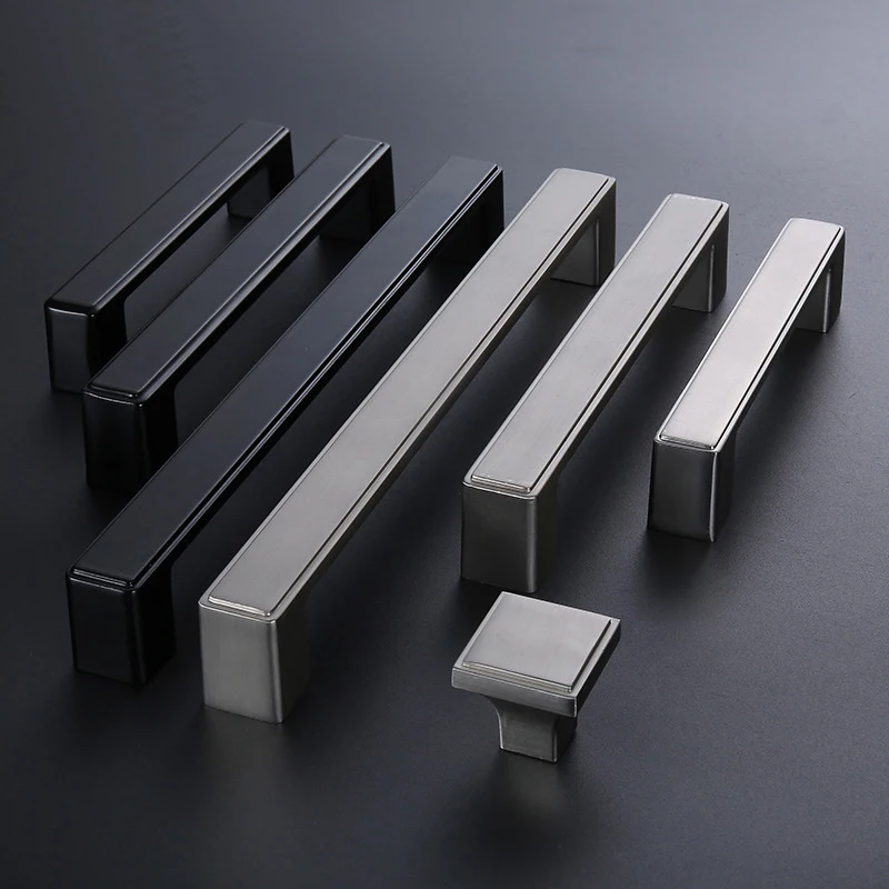 Square Black Kitchen Cabinet Handles and Knob Wardrobe Handles Concise Drawer Knobs Furniture Handle for Kitchen with Screws
Square Black Kitchen Cabinet Handles and Knob Wardrobe Handles Concise Drawer Knobs Furniture Handle for Kitchen with Screws