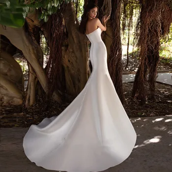 Simple Mermaid Wedding Dresses 2019 Stain Boho Wedding Gowns Boat Neck Backless Bride Dresses Sexy Wedding Party Dress
Simple Mermaid Wedding Dresses 2019 Stain Boho Wedding Gowns Boat Neck Backless Bride Dresses Sexy Wedding Party Dress