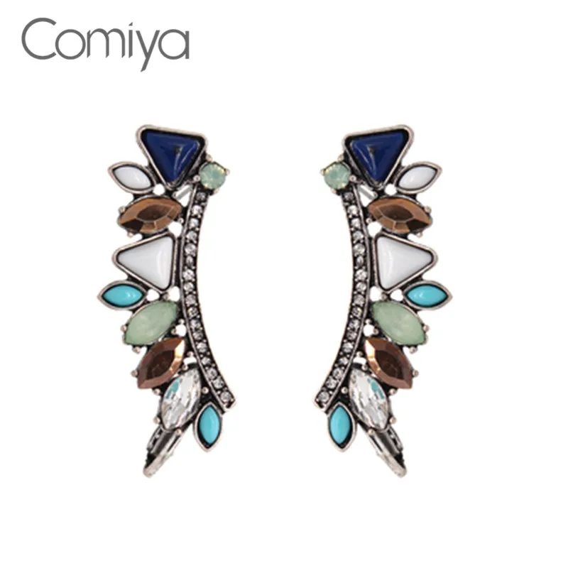 Серьги-гвоздики Comiya женские винтажные мозаичные большие серьги из цинкового
