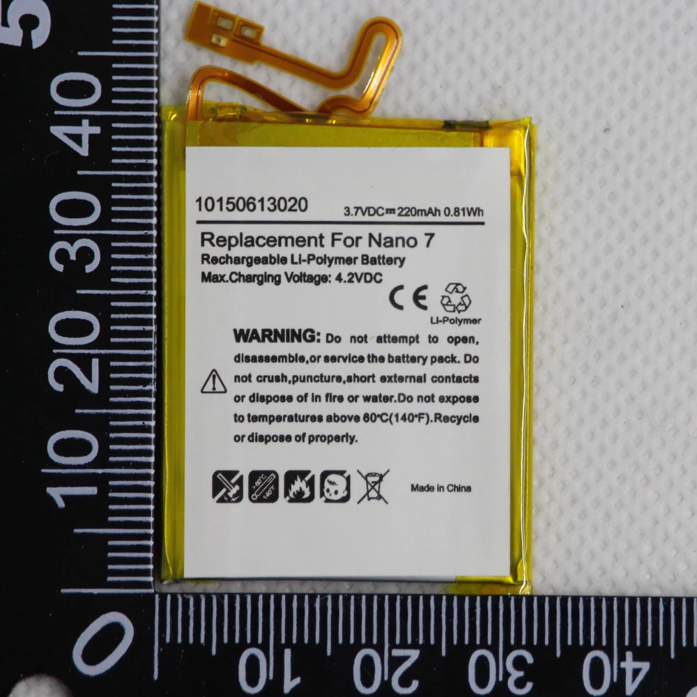5 шт./лот батарея для iPod Nnao7 сменная 220 мАч Nano 7 го поколения внутренняя литий ионная