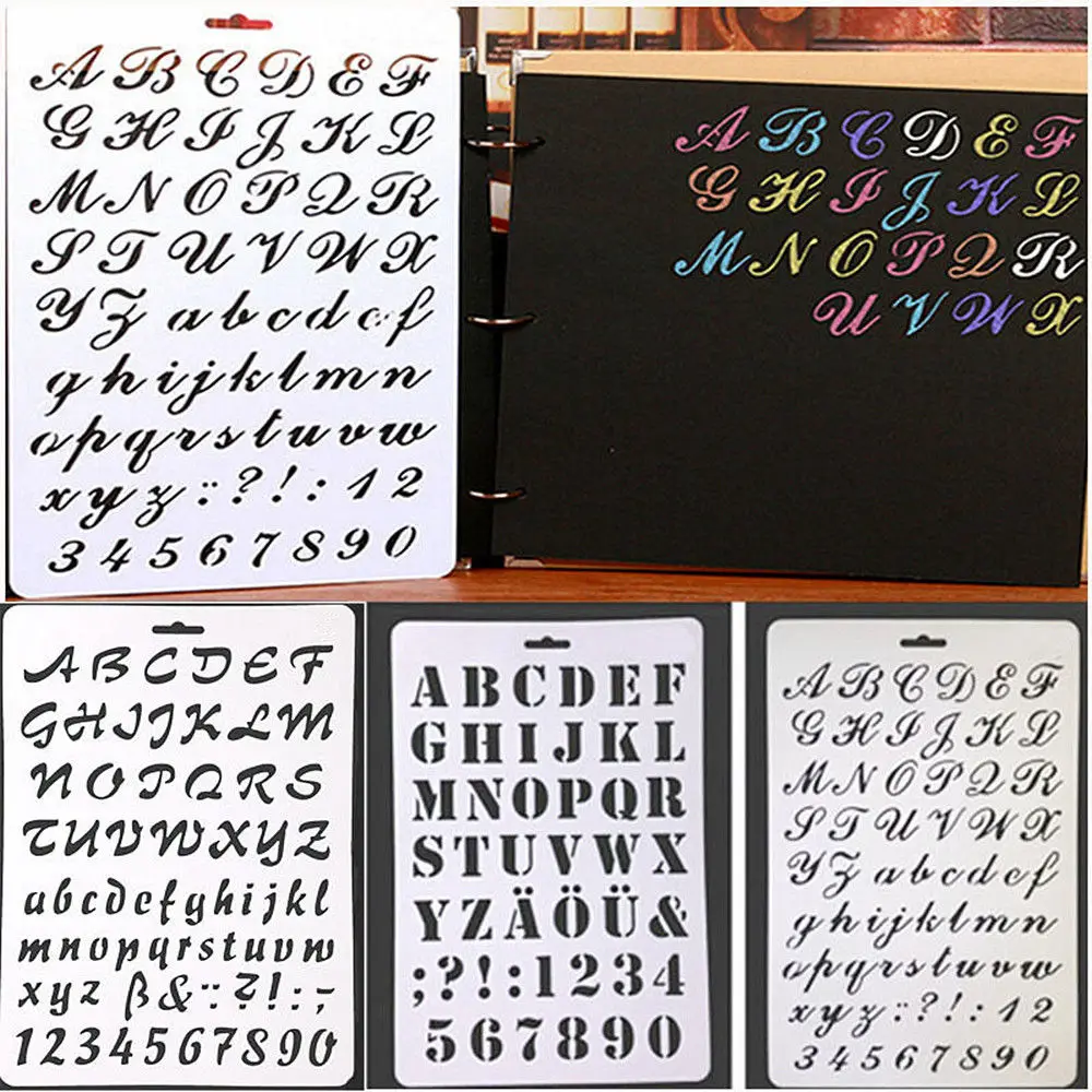 DIY Letter Alphabet Number Layering Stencils for Wall Scrapbooking Painting Template Stamps Photo Album Decoration Paper Cards
DIY Letter Alphabet Number Layering Stencils for Wall Scrapbooking Painting Template Stamps Photo Album Decoration Paper Cards