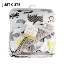 Cobertores do bebê novo engrossar dupla camada coral macio velo infantil swaddle bebe envelope envoltório do bebê recém-nascido cobertor de cama(China)