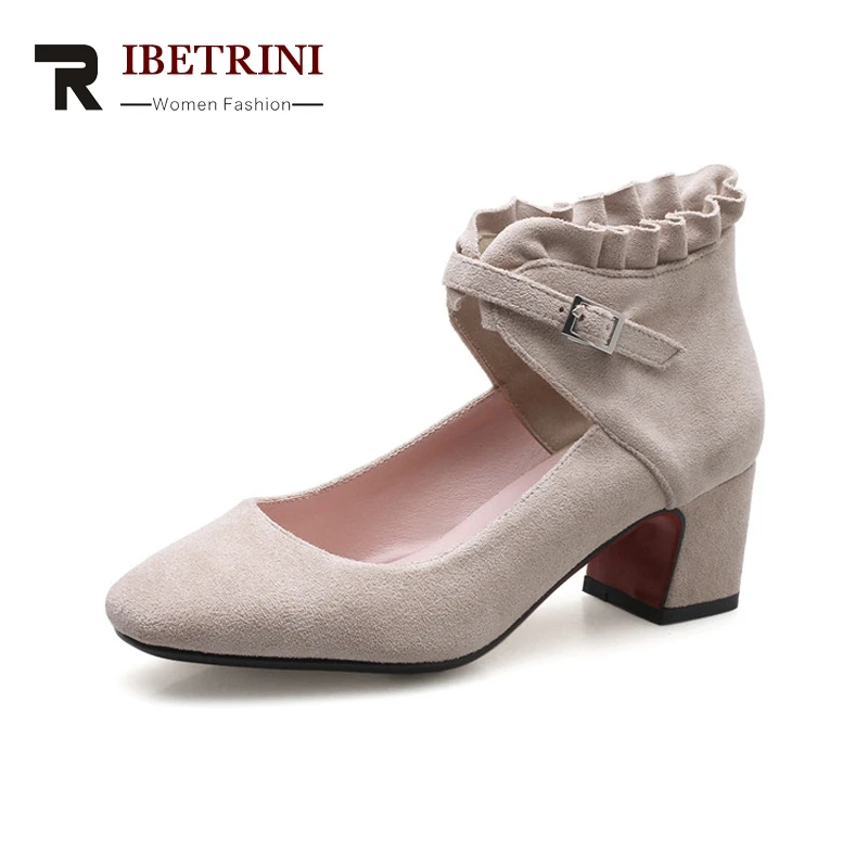RIBETRINI New women's Square Heels Ankle Strap Square Toe Solid Shoes Woman Casual Pumps Red Big Size 33-43 
RIBETRINI New women's Square Heels Ankle Strap Square Toe Solid Shoes Woman Casual Pumps Red Big Size 33-43