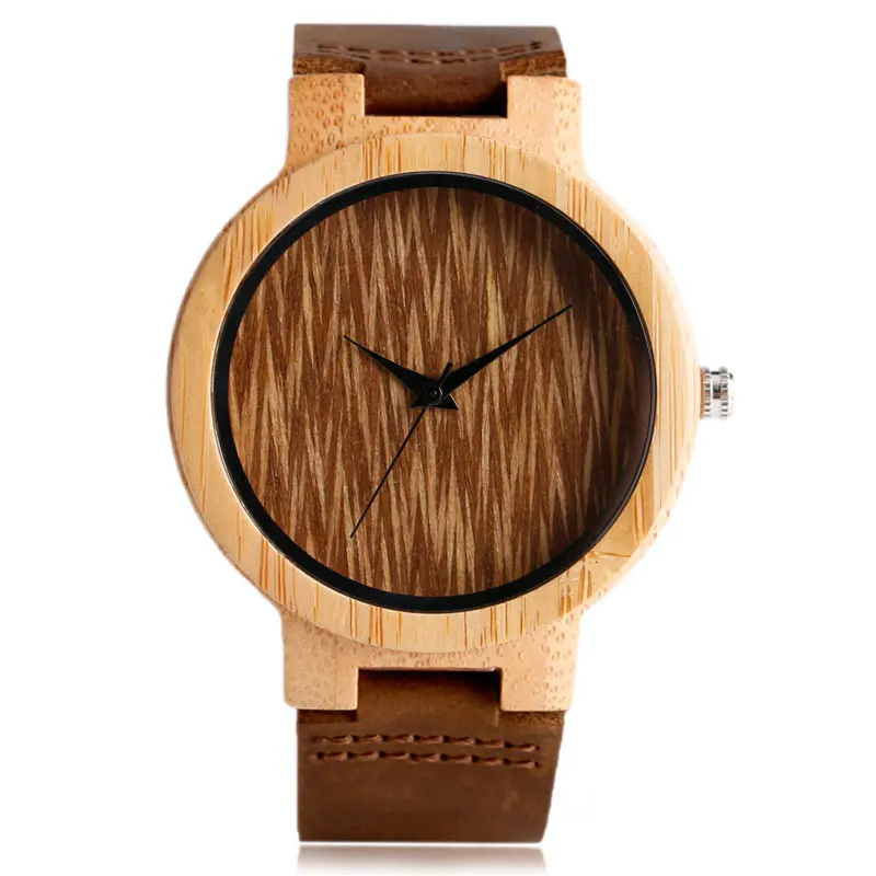 Bamboo Wood Watch Minimalist Creative Genuine Leather Band Strap Nature Wooded Wristwatch Unisex Reloj Hombre Clock
Bamboo Wood Watch Minimalist Creative Genuine Leather Band Strap Nature Wooded Wristwatch Unisex Reloj Hombre Clock