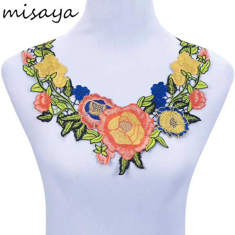 Misaya 1pc Embroidery Colorful Flower And Leaf Lace Collar Fabric, DIY Handmade Collar Lace Clothing For Sewing Collar Crafts
Misaya 1pc Embroidery Colorful Flower And Leaf Lace Collar Fabric, DIY Handmade Collar Lace Clothing For Sewing Collar Crafts