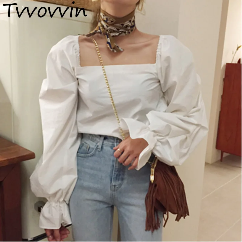 TVVOVVIN 2019 Summer Spring New Korea Temperament Square Collar Hollow Bow Loose Puff Sleeve Sweet Shirt Blouse Kimono AS904
TVVOVVIN 2019 Summer Spring New Korea Temperament Square Collar Hollow Bow Loose Puff Sleeve Sweet Shirt Blouse Kimono AS904