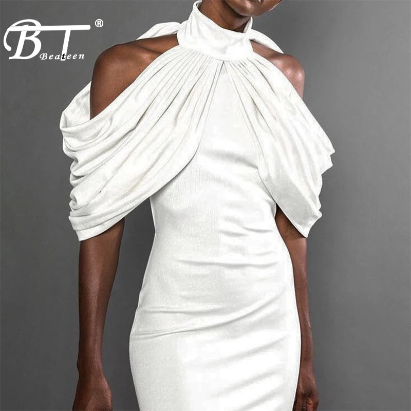 Beateen 2019 New Women Fashion Halter Neckline Sexy Off The Shoulder Ruched Draped Stylish Bodycon Midi Dress
Beateen 2019 New Women Fashion Halter Neckline Sexy Off The Shoulder Ruched Draped Stylish Bodycon Midi Dress