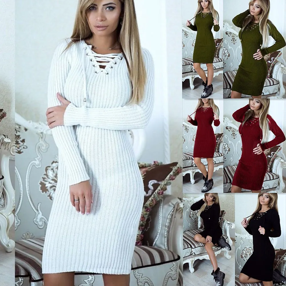 Autumn Winter 2019 New Women Dresses Casual Long Sleeve V-Neck Solid Color Slim Dress Female Elegant Sexy Bodycon Dress Vestidos
Autumn Winter 2019 New Women Dresses Casual Long Sleeve V-Neck Solid Color Slim Dress Female Elegant Sexy Bodycon Dress Vestidos