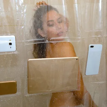 Multi-functional Shower Curtain Phone Tablet Holder Clear Shower Curtain with Pockets for Touchscreen Devices for Bathroom
Multi-functional Shower Curtain Phone Tablet Holder Clear Shower Curtain with Pockets for Touchscreen Devices for Bathroom