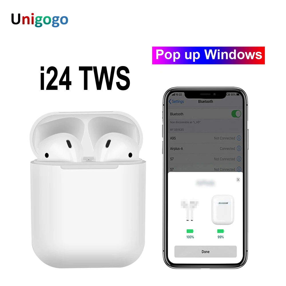 i24 TWS Wireless Earphones Pop up Touch control Bluetooth 5.0 headset 1:1 Size PK i14 i15 i10 i12 i80 i90 i30 i20 i60 i100 TWS 
i24 TWS Wireless Earphones Pop up Touch control Bluetooth 5.0 headset 1:1 Size PK i14 i15 i10 i12 i80 i90 i30 i20 i60 i100 TWS