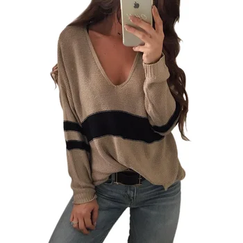 U-SWEAR Women's Sweater Striped Knitwear Deep V Split Pullovers 2020 Autumn Winter Tops Female Plus Size Sweaters
U-SWEAR Women's Sweater Striped Knitwear Deep V Split Pullovers 2020 Autumn Winter Tops Female Plus Size Sweaters