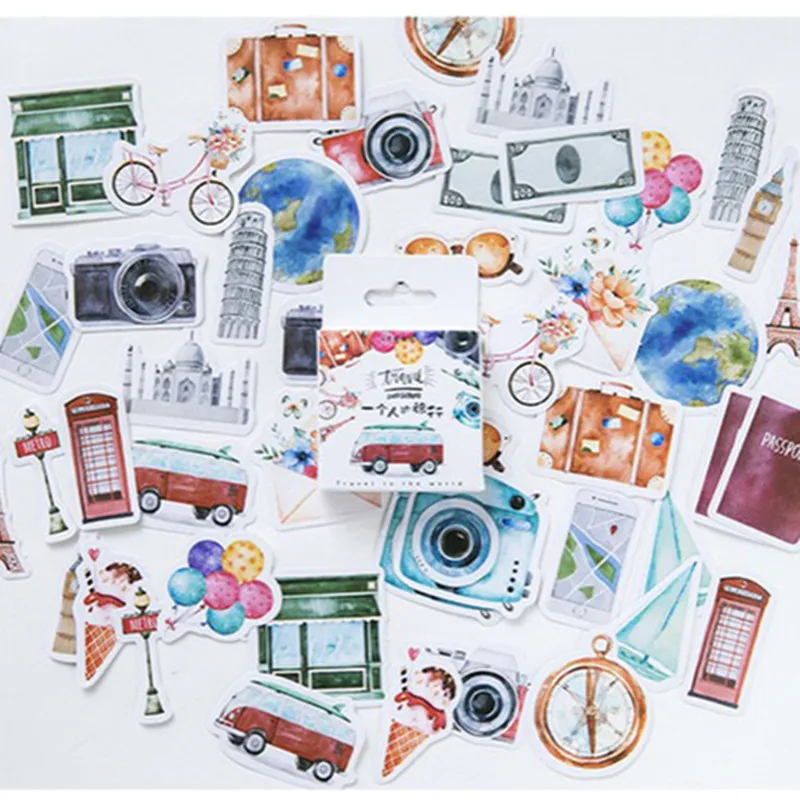 45 pcs/pack Mo.Card travel alone mini paper diary sticker Scrapbooking Decoration label Wholesale
45 pcs/pack Mo.Card travel alone mini paper diary sticker Scrapbooking Decoration label Wholesale
