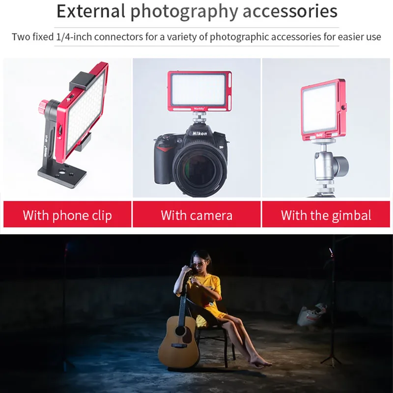 Manbily MFL-05 3500-5700K Mini LED Video Camera Light Dimmable 96 LED Photographic Lighting Lamp for DSLR Canon Nikon Sony
Manbily MFL-05 3500-5700K Mini LED Video Camera Light Dimmable 96 LED Photographic Lighting Lamp for DSLR Canon Nikon Sony