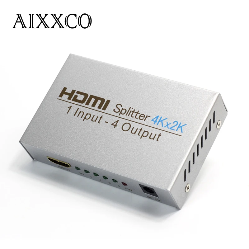AIXXCO Ultra HD Silver 4K x 2K 3D 1080p HD 1.4 HDMI Splitter switcher Out 4 Display For HDTV DVD PS3
AIXXCO Ultra HD Silver 4K x 2K 3D 1080p HD 1.4 HDMI Splitter switcher Out 4 Display For HDTV DVD PS3