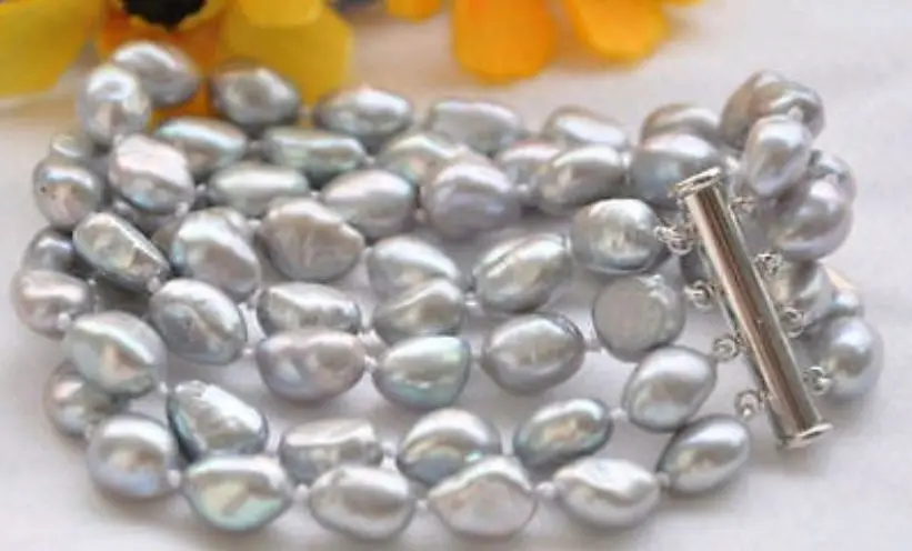 4row 7.5" 8-9mm gray baroque freshwater cultured pearl bracelet@^Noble style Natural Fine jewe SHIPPING new >>free shipping
4row 7.5" 8-9mm gray baroque freshwater cultured pearl bracelet@^Noble style Natural Fine jewe SHIPPING new >>free shipping
