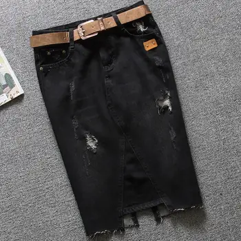 plus size 5XL!High waist denim skirt WOMEN spring and summer slim hole black package hip jeans skirt
plus size 5XL!High waist denim skirt WOMEN spring and summer slim hole black package hip jeans skirt