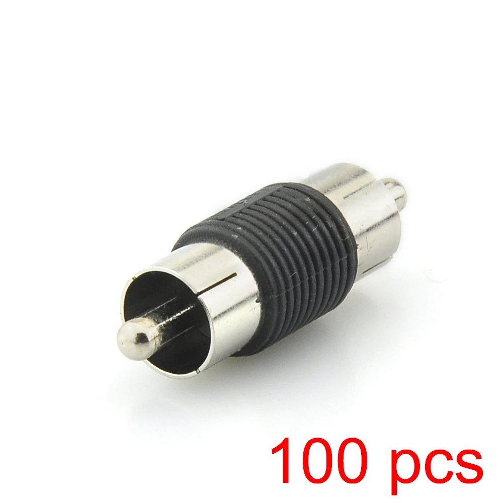 100x 2 RCA Male Inline Plug Connector AV Adapter RCA Male to Male Joiner Coupler
100x 2 RCA Male Inline Plug Connector AV Adapter RCA Male to Male Joiner Coupler