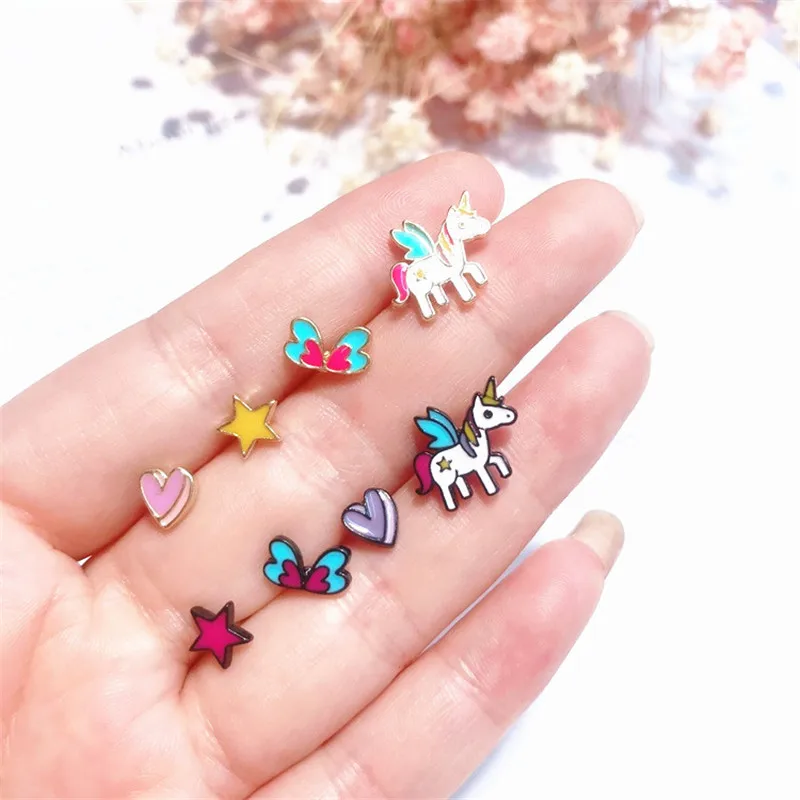 Bamos Star Heart Butterfly Unicorn Stud Earrings Set Fashion Small Enamel Earrings For Women Girls Cute Animal Jewelry 4PCS/SET
Bamos Star Heart Butterfly Unicorn Stud Earrings Set Fashion Small Enamel Earrings For Women Girls Cute Animal Jewelry 4PCS/SET